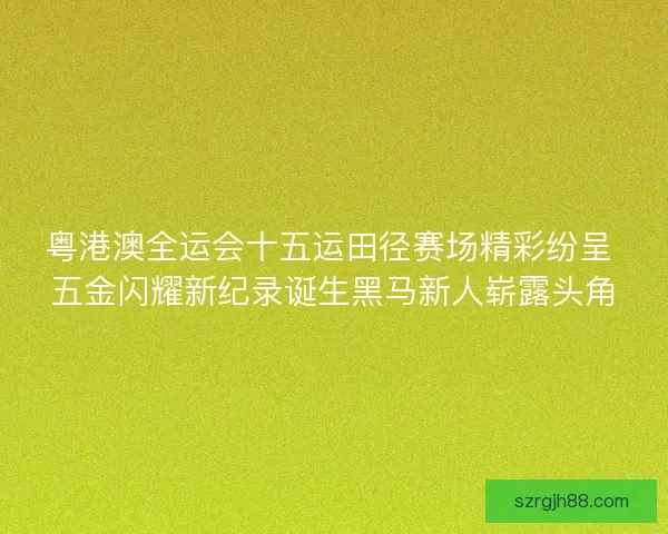 粤港澳全运会十五运田径赛场精彩纷呈 五金闪耀新纪录诞生黑马新人崭露头角