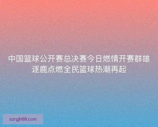 中国篮球公开赛总决赛今日燃情开赛群雄逐鹿点燃全民篮球热潮再起